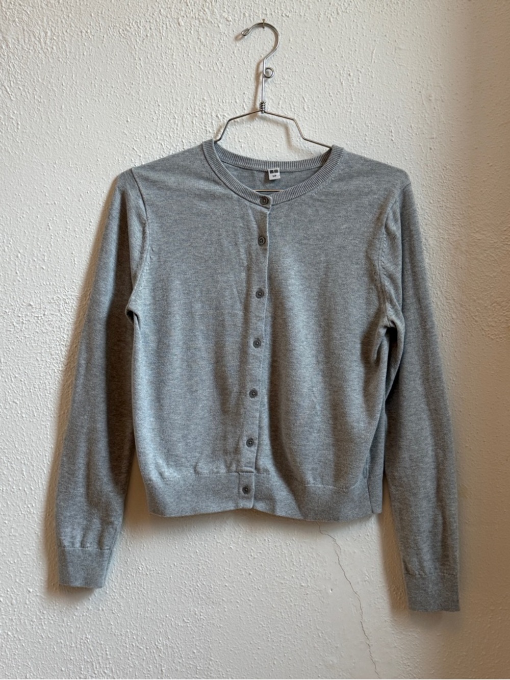 Uniqlo Fine Knit Cardigan Sweater in Grey